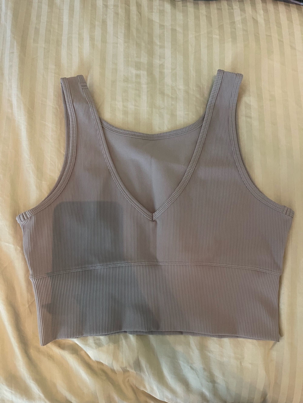 Grey activewear ribbed cropped tank